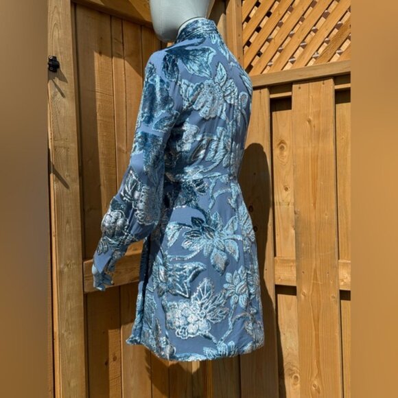 🆕 SIMKHAI 🧿 NWOT Halen Draped Velvet Mini Dress, Celestial Blue - Sz US 0 - Picture 9 of 16